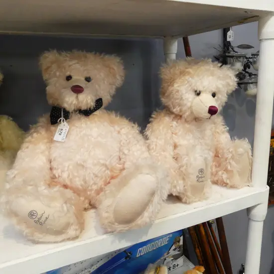 2 PINK ROBIN RIVE TEDDY BEARS H.400mm