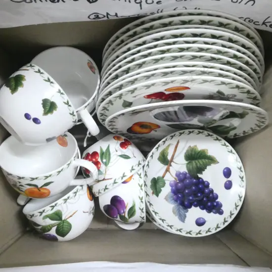 8 MAXWELL & WILLIAMS 'ORCHARD FRUITS' TRIOS + 3 EXTRA PLATES