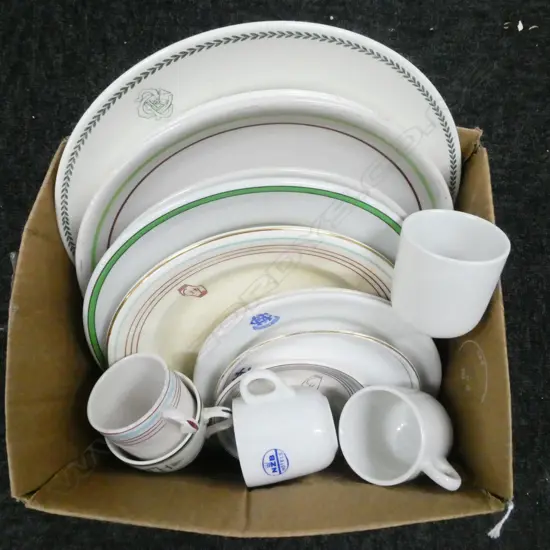 ASST. CRESTED HOTEL WARE; PLATES ETC