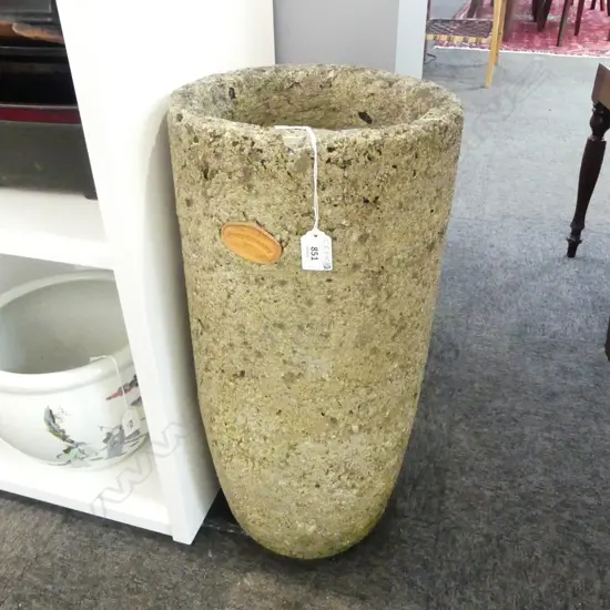 TALL CONCRETE PLANTER BY 'THE CRAFT COMMUNITY WHANGAMATA' H.550mm