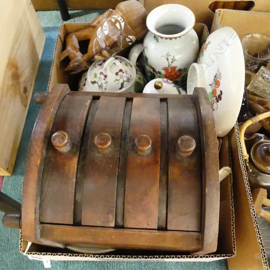 ASST. CERAMICS INCL. PORTMEIRION TEAPOT (SPOUT CHIPPED), EP CUTLERY ETC