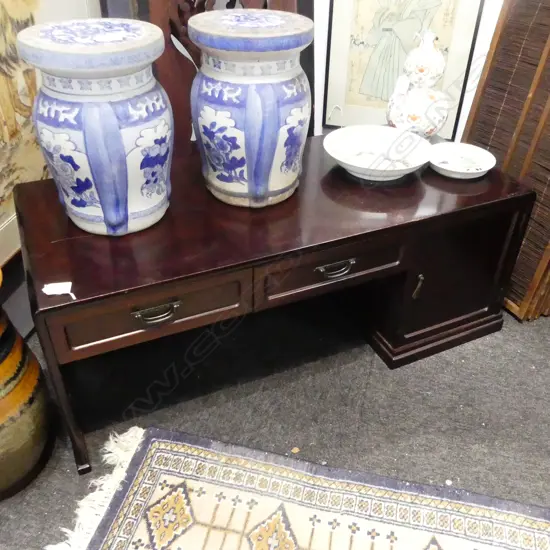 VINTAGE JAPANESE HARDWOOD LOW TABLE for tea ceremony W.915mm. H.350mm