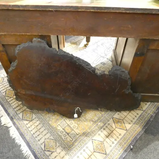 VINTAGE JAPANESE LGE EXOTIC BURL WOOD SLAB with natural edge 1000 x 540mm