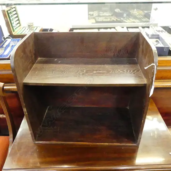 VINTAGE ART DECO OAK SMALL BOOKSHELF W.455mm
