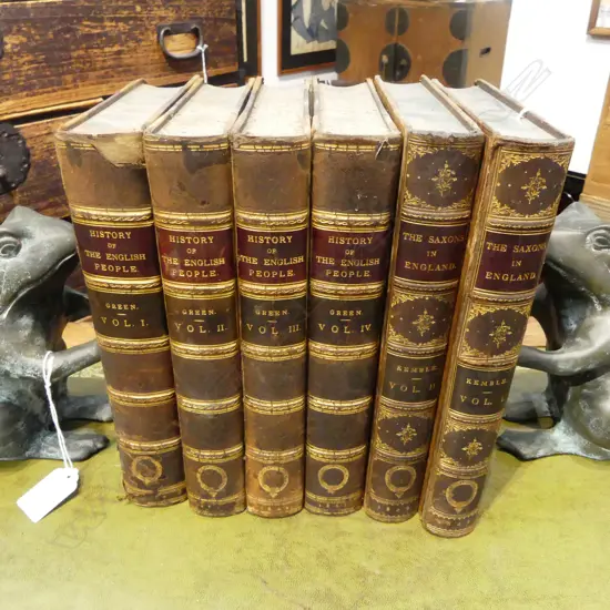 6 ANTIQUE BOOKS; 2 VOLS. THE SAXONS IN ENGLAND 1849, 4 VOLS. HISTORY OF THE ENGLISH PEOPLE 1883