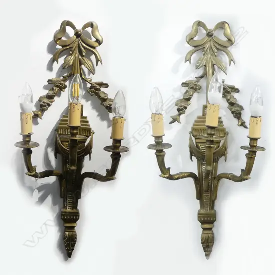 PR BRASS 3 BRANCH SCONCES H.730mm