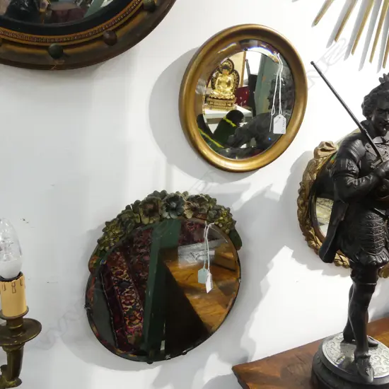 TWO VINTAGE MIRRORS (some faults) 260mm and 300mm