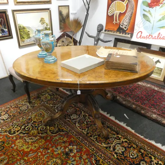 VICTORIAN PEDESTAL OCCASIONAL TABLE 1480x1120mm