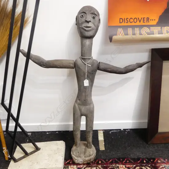 TRIBAL CARVED WOODEN FIGURE H.870mm