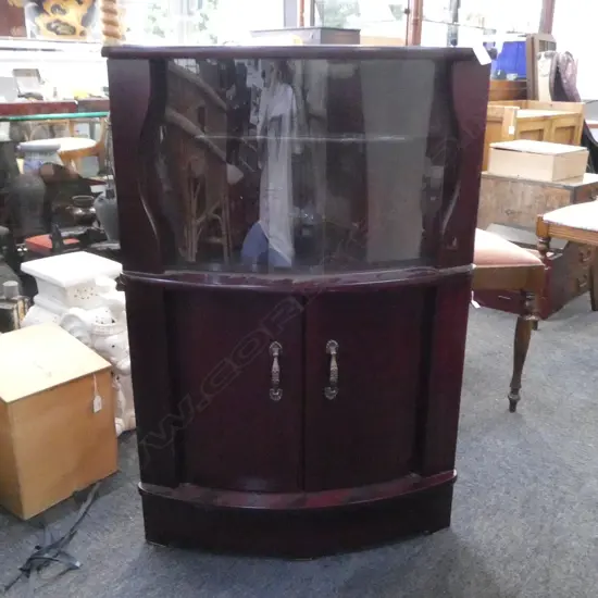 VINTAGE CORNER CABINET FLOOR STANDING pr glass & pr wood doors H.960mm