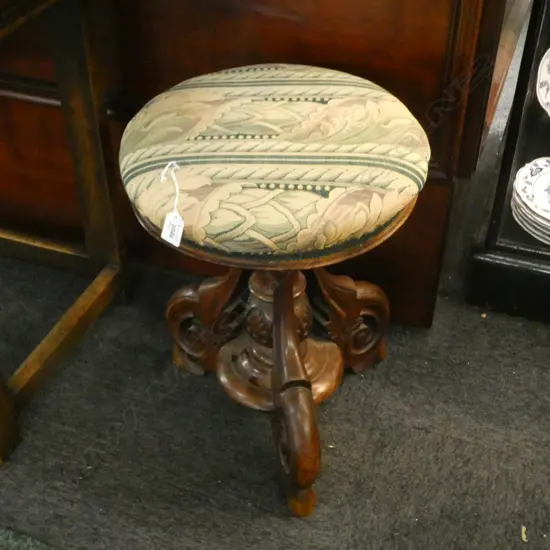 VICT REVOLVING PIANO STOOL TAPESTRY SEAT