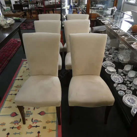 6 SUEDE DINING CHAIRS