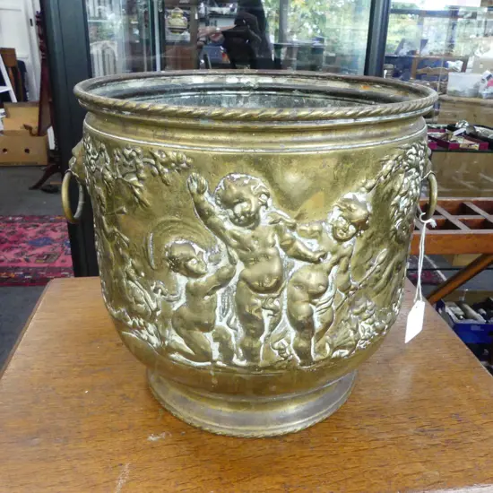 BRASS JARDINIERE H.220mm