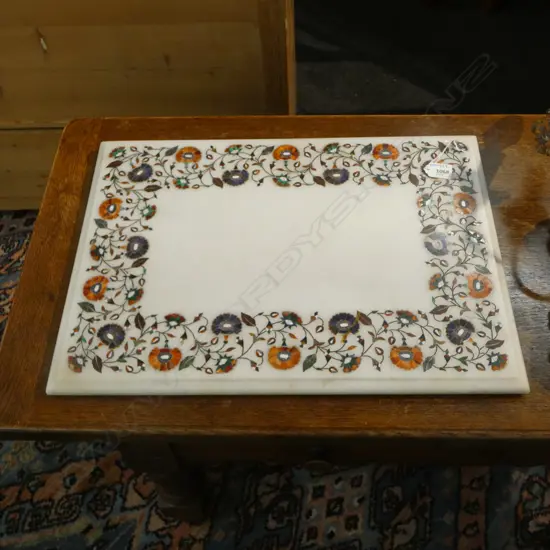 ISLAMIC INLAID  MARBLE PASTRY BOARD H390 W520MM