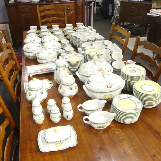 LG VILLEROY & BOCH FRENCH GARDEN 'VALENCE/FLEURENCE' DINNER SET, DINNER PLATES ABSENT