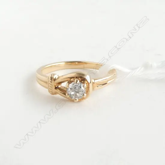 VINTAGE 14ct GOLD & DIAMOND SOLITAIRE RING 1.9gms SIZE G