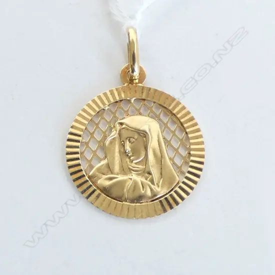 14CT VIRGIN MARY PENDANT, 2.8grms
