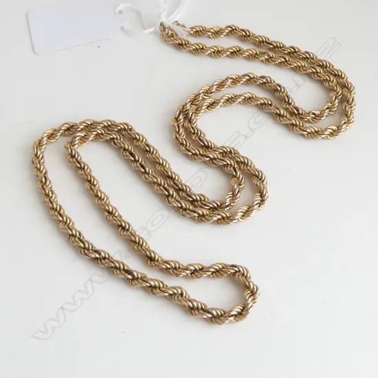 9ct GOLD ROPE TWIST NECK CHAIN L.680mm 17.58gms