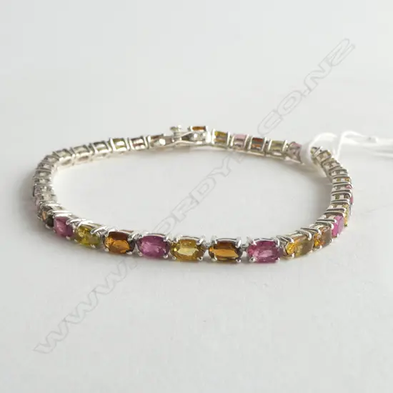 SILVER SET TOURMALINE BRACELET 