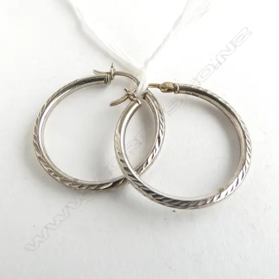 PAIR OF MICHAEL HILL SILVER EARRINGS