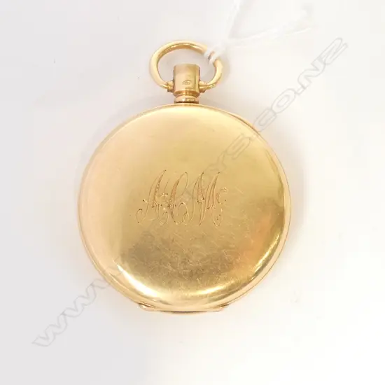 18CT WALHAM POCKET WATCH, B'HAM 1914 101.7grms missing winder dust cover is 18ct