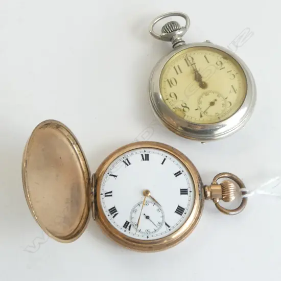 2 POCKET WATCHES, GP & SILVER METAL