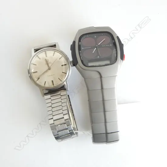 2 VINTAGE GENTS WRISTWATCHES; OMEGA GENEVE running & CITIZEN W.R.10 BAR