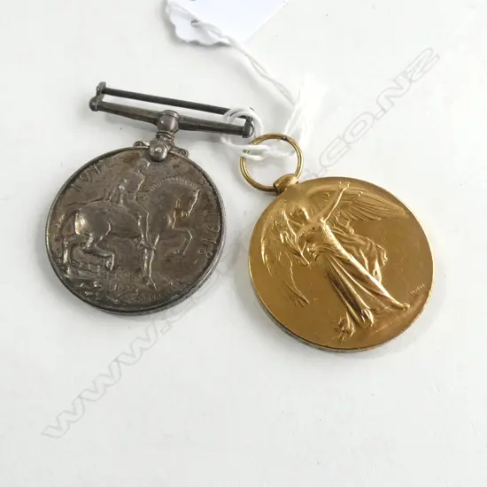 WWI MEDAL PAIR 18424 TPR. A COWIE. NZEF