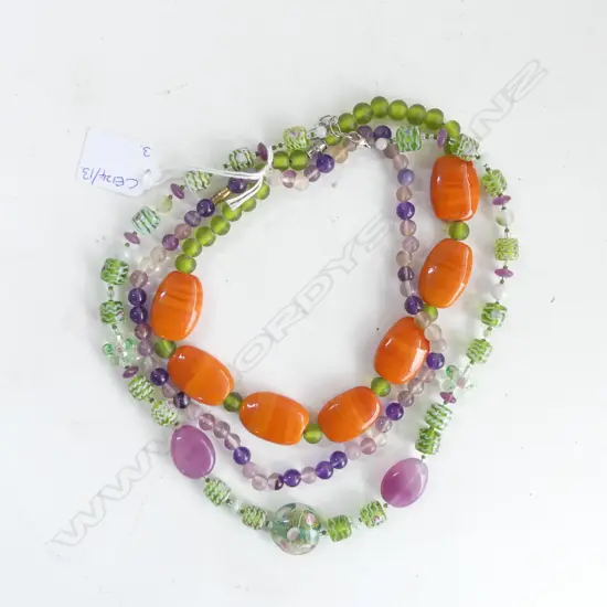 3 MURANO GLASS BEAD NECKLACES