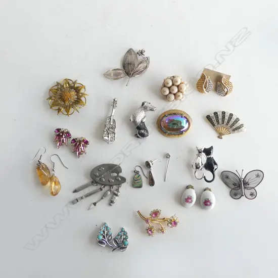 ASST. COSTUME BROOCHES & EARRINGS