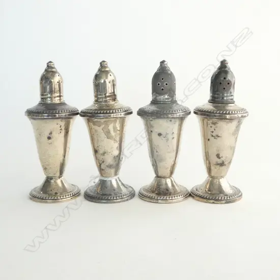 4 S/SILVER SALT PEPPER CONDIMENTS 442G WEIGHTED FAULTED