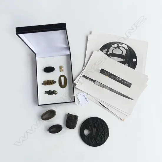 A JAPANESE TSUBA & MISC SWORD MOUNTS, ETC