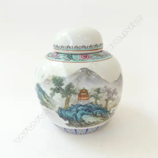 HAND PAINTED CHINESE GINGER JAR H.160mm