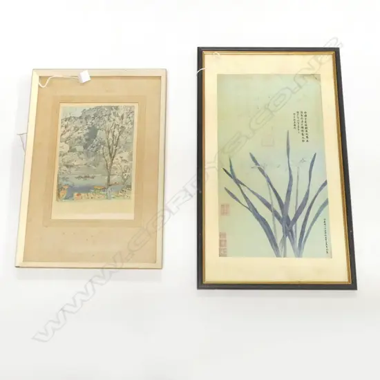 2 ORIENTAL FRAMED WORKS 440x240mm