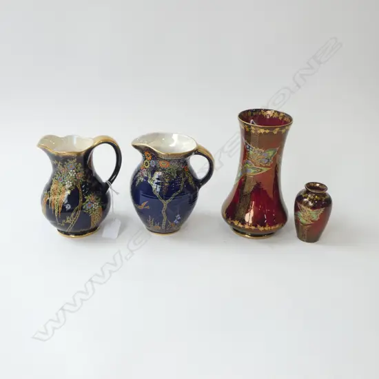 4 pces. CROWN DEVON LUSTREWARE largest H.190mm