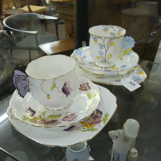 STANDARD CHINA 'DAISY SHAPE' TRIO + ROYAL ALBERT TRIO