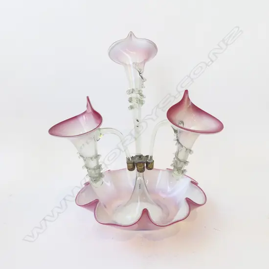 ANTIQUE GLASS EPERGNE H.385mm