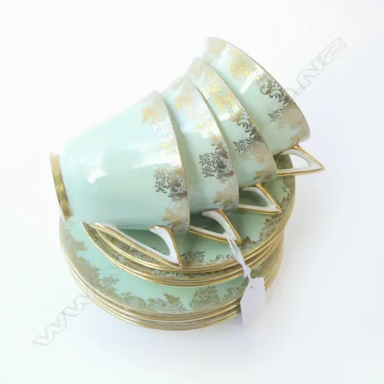 4 RD ART DECO GREEN CSP SETS