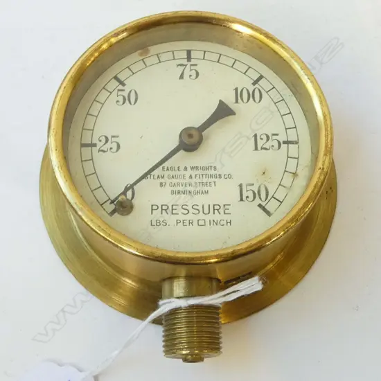 MINT & BOXED  VINTAGE BRASS PRESSURE GAUGE DIA100MM