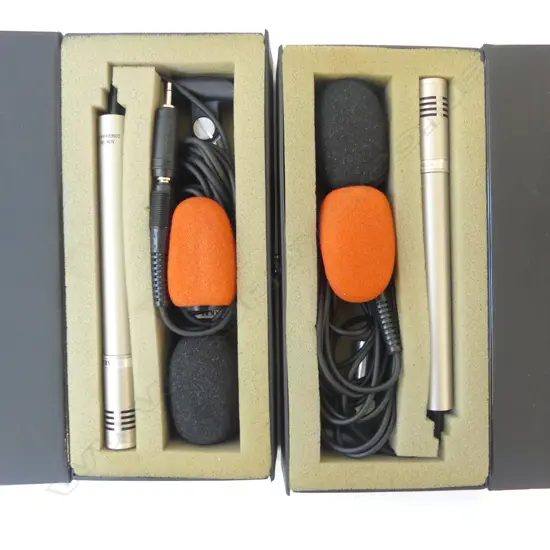 2 BOXED AS NEW AKAI ELECTRET CONDENSER MICROPHONE ACM-100s