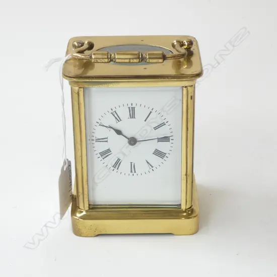 BRASS CARRAGE CLOCK & KEY H140MM