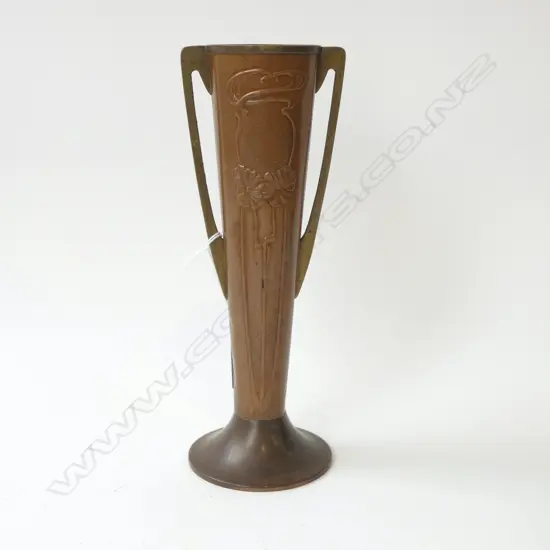 ART NOUVEAU COPPER & BRASS VASE H.260mm