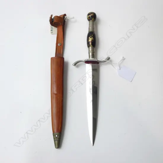 KRONENKREBS SOLLNGEN GERMAN MADE KNIFE w. LEATHER SHEATH L.260mm