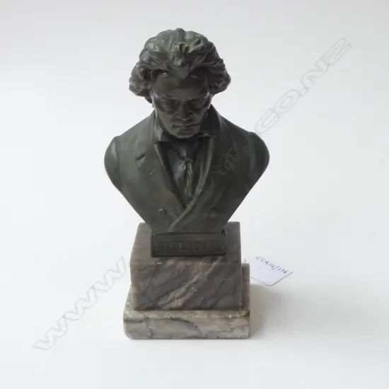 BRONZED  & MARBLE BUST OF BEETHHOVEN H170MM