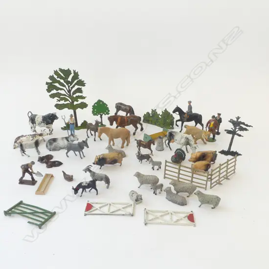 COLLECTION OF ASST. DIE CAST METAL FARM ANIMALS etc