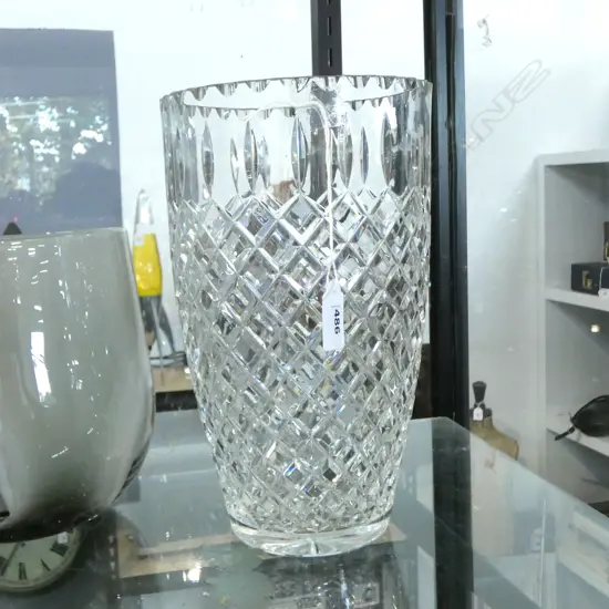 TALL CUT CRYSTAL VASE H260MM