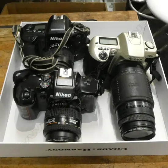 3 VINTAGE NIKON CAMERAS F60 L225 F400 L125 9OS L130 USED CONDITION