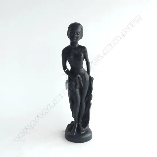 BLACK PLASTER AFRICAN FEMALE FIGURE H.410mm