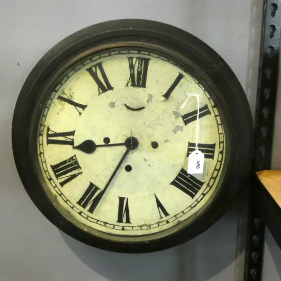 HOLLOWAY & CO LONDON VICT CIRCULAR SCHOOL WALL CLOCK DIA380MM
