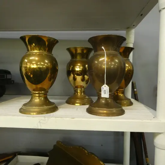 4 BRASS VASES H.230mm